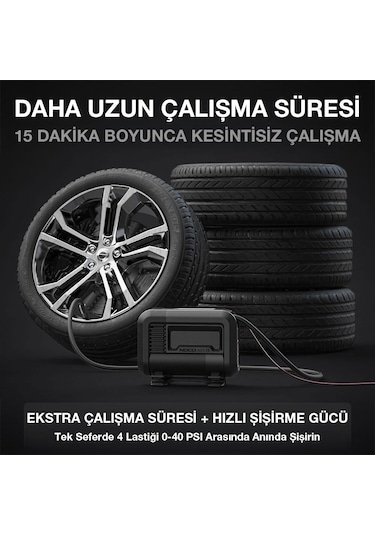 Noco Aır15 12volt 80 Psı Ayarlanabilir Dijital Basınç Göstergeli Profesyonel Lastik Şişirme Pompası