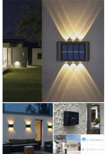 Trendooze Solar Set Li Lambası Işığı Güneş Gün Enerji Duvar Aplik 6ledli 2 Vh