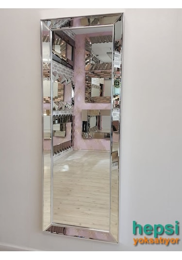 Ayna Çerçeveli Model Gümüş Renk Boy Aynası Gümüş