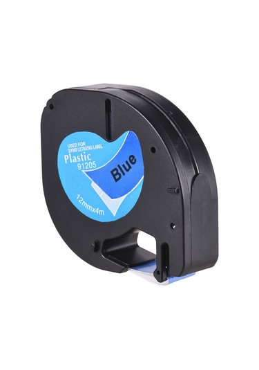 Tenfowee Dymo Lt-100h Uyumlu Manuel Etiket Bandı - 91205 Mavi, 12mm Genişlik, 4m Uzunluk, Plastik Materyal