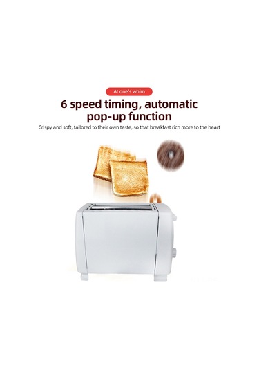 Reedark Kompakt 2 Dilimli Tost Makinesi - 6 Ayar, Çıkarılabilir Kırıntı Tepsili, 750w Hızlı Isıtma 112 Karakter Beyaz