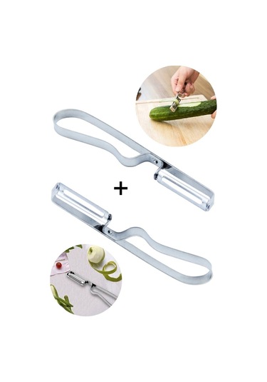İsgstore 2 Adet Lüks Yan Soyacak & Sebze Domates Patates Soyacağı & Paslanmaz Çelik Soyacak 2'li