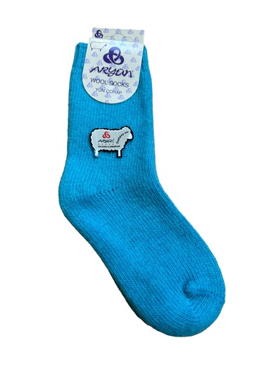 Aryün Çocuk Rengarenk Yün Çorap 6 Çift Renkli