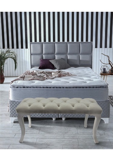 Krem Chester Model Babyface Kumaş Bench&koltuk&tabure&pofuduk Yatak Odası Takımı Ucu&önü Puff