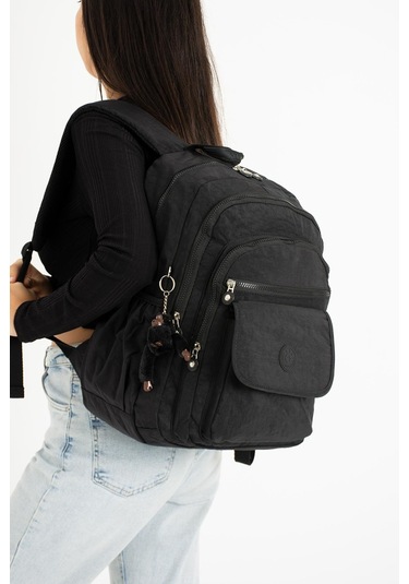 Ultra Hafif Çok Cepli Su Geçirmez Sırt Çantası Unisex Siyah Model:571-2a - Siyah