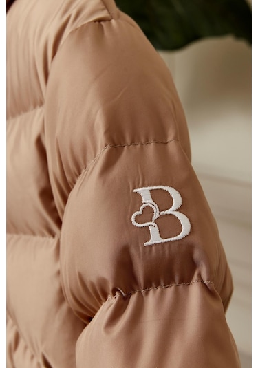 Benitto Kids Kız Bebek Kapüşonlu Kışlık Mont 51333 Kahve