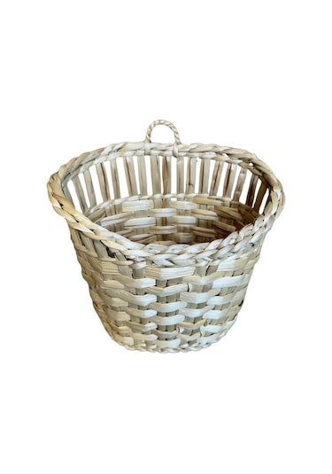 Uretti - Okay 5711 4425 El Yapımı Rattan Hasır Örgülü Dekoratif Sepet Bej