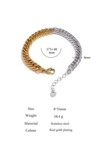 Eetit 316l Paslanmaz Çelik Zincir Yaka Bileklik Kadın Altın - Gümüş