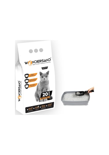 Wondersand Kokusuz Süper Topaklaşan Aktif Karbon İnce Bentonit Kedi Kumu 20 L