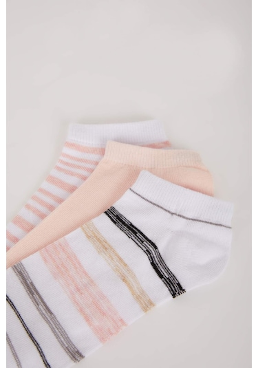 DeFacto Kadın 3'lü Pamuklu Patik Çorap E2168AXNSKR1