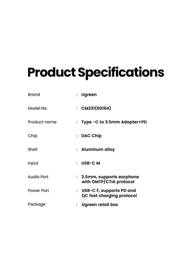 My Topped İpad Pro & Samsung Uyumlu Ugreen Note 20 Huawei P40 Aux Dönüşürücü, Usb-c Şarj & 3.5mm Kulaklık Jack Adaptör