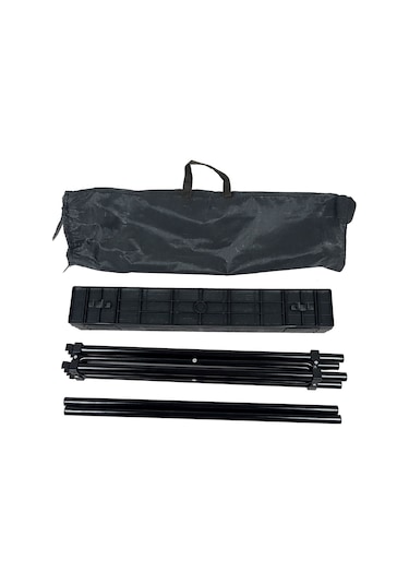 New Folding Ha075 Katlanır Çantalı Kamp Bahçe Masası 70x70x66 cm Siyah