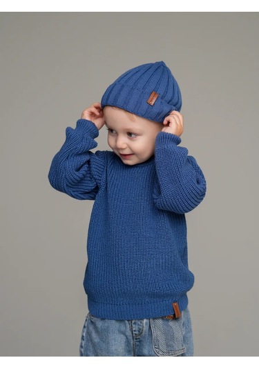 Djaza Kids Çocuklar İçin Örme Oversize Kazak 241271965 Mavi