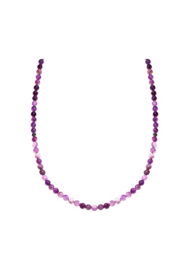 Hem Bileklik - Hem Kolye - Hem Tesbih 99Lu Mor Ametist Doğaltaş T N11.6230