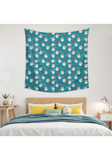 Noel Desenli 59x59 İnç Kare Duvar Halısı, Oturma Odası, Yatak Odası Ve Genç Odası İçin-a192