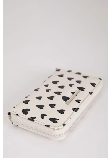 DeFacto Kadın Kalp Desenli Suni Deri Cüzdan B3772AXNSKR1