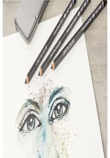 Canson Montval 18x25 Cm 300gr 12 Yp Cretacolor 6'lı Aquarell Sulandırılabilir Fırçalı Eskiz Set