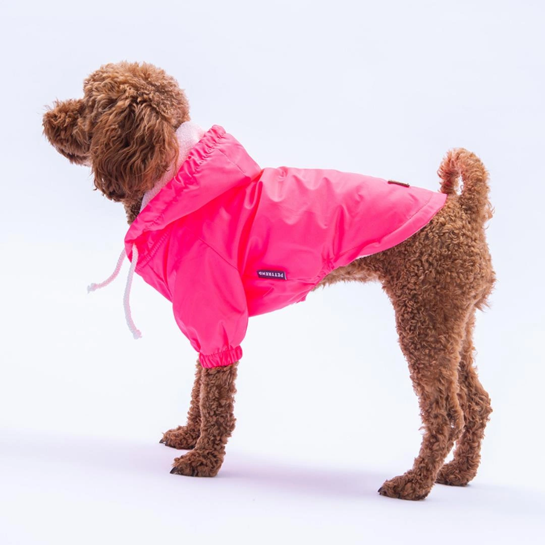 Neon Pembe Mont Köpek Mont Köpek Kıyafeti Köpek Yağmurluğu Küçük Ve Büyük Irklar İçin