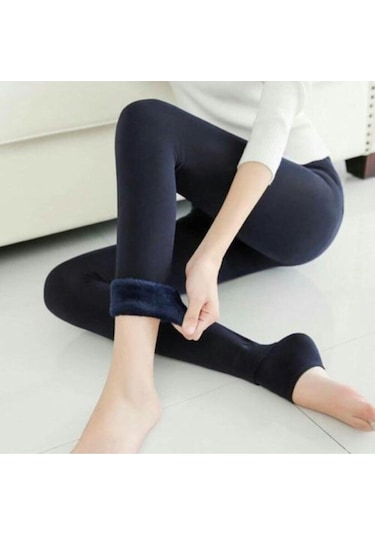 Momslab Kadin Termal Peluşlu Taytkarışıkl-Xl Siyah