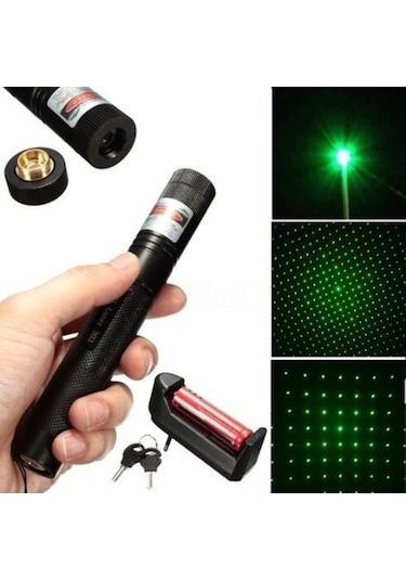 New Şarjlı Yeşil Lazer Pointer LASER 303 Yeşil