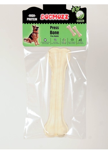 Dogmozz Premium Deri Pres Beyaz Köpek Kemiği 22 CM