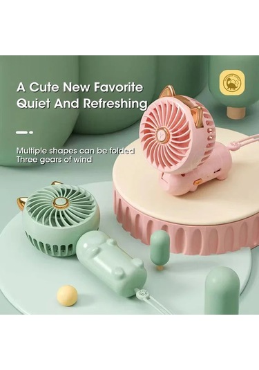 Ambition Pembe Yaz Yeni Taşınabilir El Küçük Fan Usb Şarj Mini