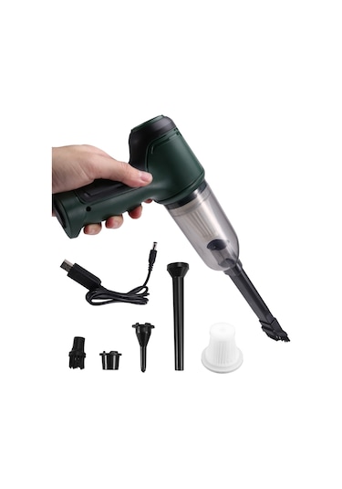 Amigaelegant Mini El Tipi Elektrikli Süpürge Kablosuz Araba Elektrikli Süpürgesi Taşınabilir Yeşil