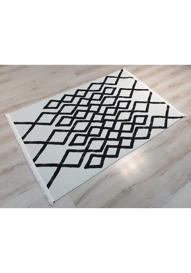 Doğuş Oslo 8222 Beyaz Siyah Kilim 120X180 Cm