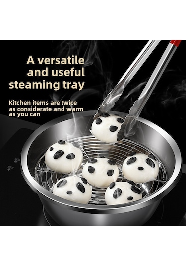 Springsun 304 Gıda Grubu Paslanmaz Çelik Buhar Tepsisi - Kalın 34cm, Ev & Ticari Kullanım, Kolay Temizlenir, Multifonksiyonel Mutfak Aleti