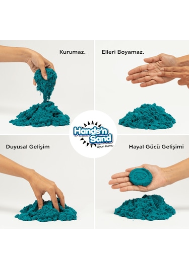 Playever Hands'n Sand Doğal Kinetik Oyun Kumu 500gr - Mavi MAVİ