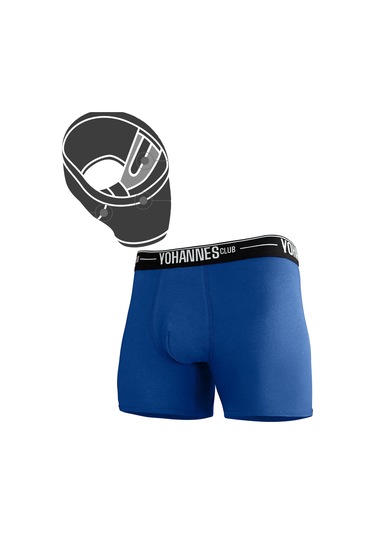 Yohannes Club, Erkek Özel Bölmeli Pamuklu Boxer, Renk Seçenekli, Tekli Paket Saks Mavisi