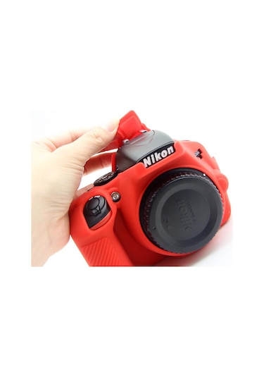 Sanger Silikon Kılıf Nikon D3500 Uyumlu Kırmızı