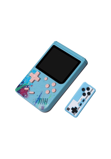 Vkemall G50 El Tipi Oyun Konsolu 3.0 İnç Renkli Ekran 500 Eski Oyun Av Bağlantılı Kumanda İle Mavi