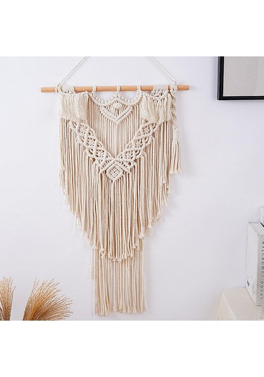Homyl Yurt Arkaplanı Için Şık Makrome Goblen Fringe Wall Art