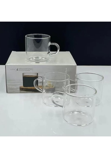 Paşabahçe D001 Deli Glass Kulplu Cam Bardak 130cc 4 Lü Şeffaf
