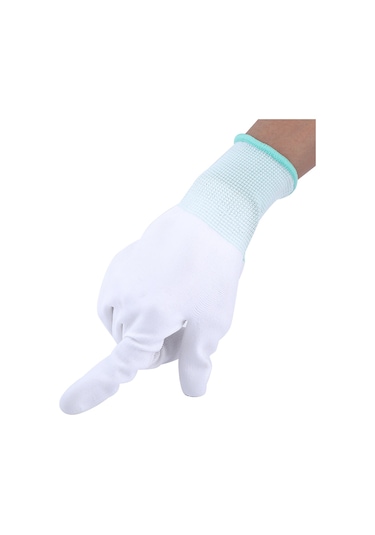 Elektronik İşçisi İçin Antistatik Kaymaz Eldiven Pu Kaplamalı Avuç İçi Parmak Kısmı M