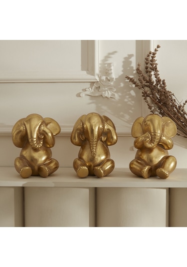 Karaca Home Elephant Biblo Gold 9x9x12 Cm