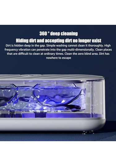 Gajeena Portatif Ultrasonik Temizleyici - Derinlemesine Mümkün Her Yeri Temizler, Muzikalar, Gözlükler, Paralar İçin Uygun