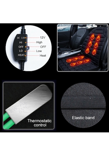 Sones Araba 24v Ön Koltuk Isıtıcı Minder Isıtıcı Kapak Kış Isıtmalı Sıcak, Tekli Koltuk Bej