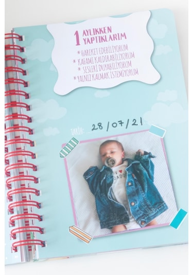 Bebek Anı Defteri Erkek Stickerlı + Çekim Ve Zeka Kartları Seti