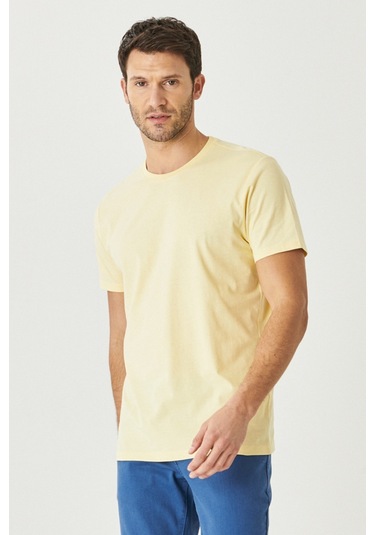 AC&Co / Altınyıldız Classics Slim Fit Bisiklet Yaka Kısa Kol Pamuklu Erkek Tişört Sarı AC&Co / Altınyıldız Classics Slim Fit Bisiklet Yaka Kısa Kol Pamuklu Erkek Tişört Sarı