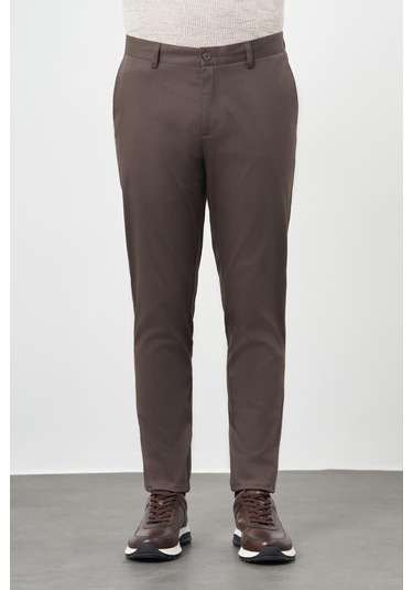 Koyu Camel Düz Armürlü Pamuklu Yan Cep Comfort Fit Casual Pantolon 1003245164 Koyu Camel