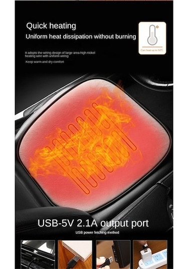 Agoodshop Isıtmalı Araba Koltuğu Kapağı Isıtma Elektrikli Araba Koltuk Minderi Sıcak Sıcak Tutmak Kış