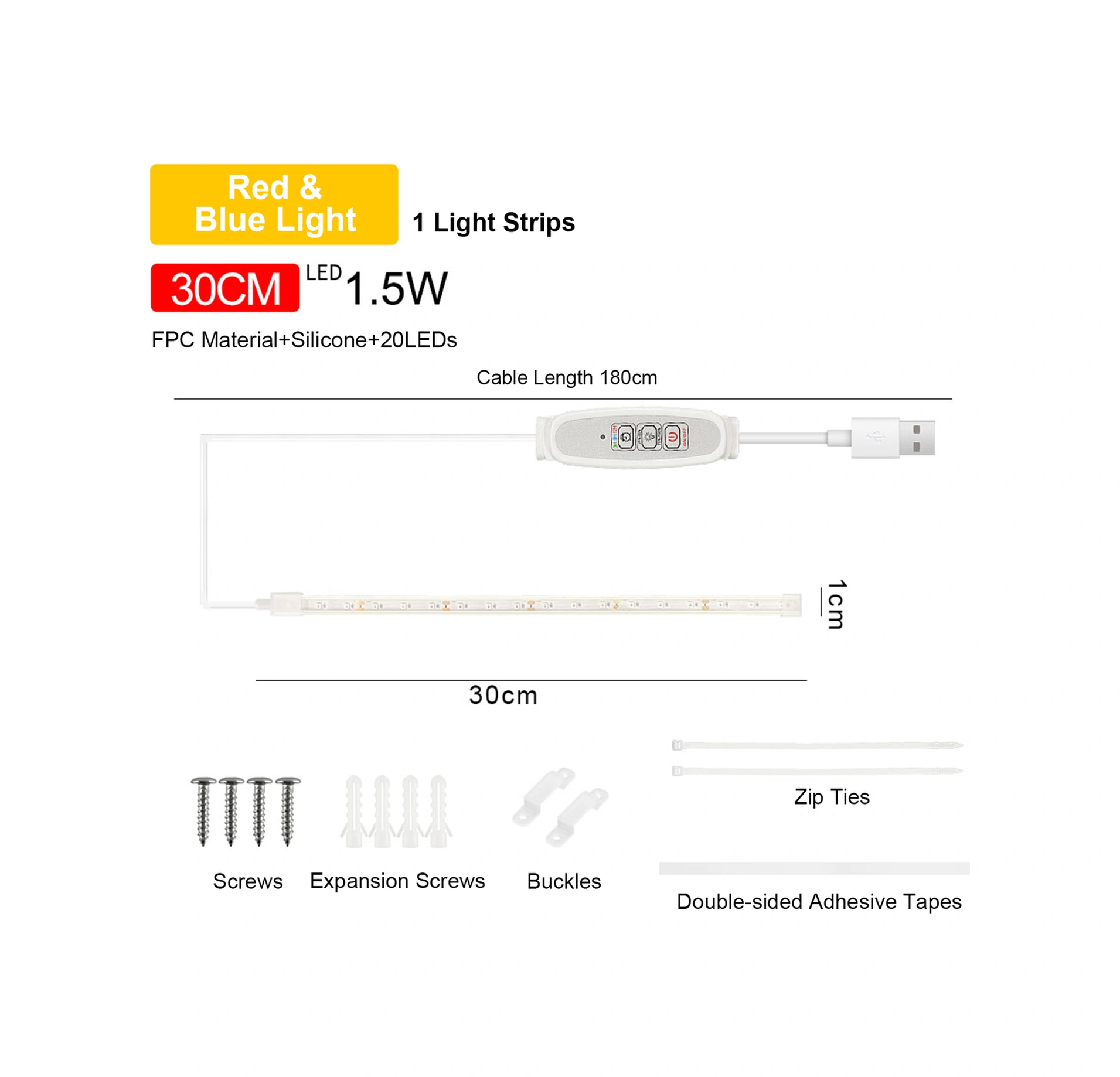 Kangvka 30cm Kırmızı-mavi Işıklı Led Bitki Büyüme Lambası, 4 Seviye Parlaklık Ve 3/9/12 Saat Akıllı Zamanlayıcı, Usb İle Hızlı Kurulum, Fosfozente Ve Renklendirmeyi Teşvik Eder Kırmızı - Mavi