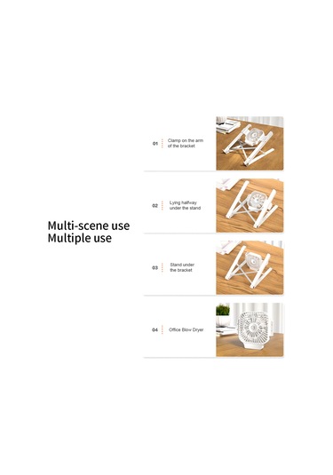 Skycity Alüminyum Laptop Standı 5 Seviye Yükseklik Ayarı + Soğutucu Fan 17 İnç'e Kadar Taşınabilir Katlanabilir Beyaz