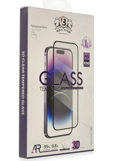 Mey İthalat Apple iPhone Uyumlu  17 Air Bilvis 3d Cam Ekran Koruyucu - Siyah
