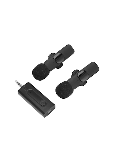 Kosona 2 Transmitterli Kablosuz Lavalier Mikrofon, Akıllı Gürültü Azaltma, 3.5mm Bağlantı, 8 Saat Süre, Canlı Yayın/vlog İçin Batarya Dahil