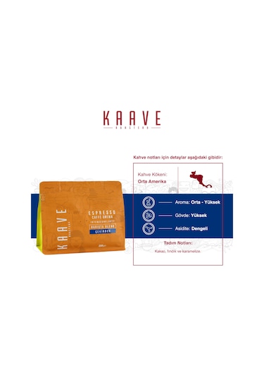 Kaave Roastery Caffe Crema Espresso Çekirdek Kahve 250 G