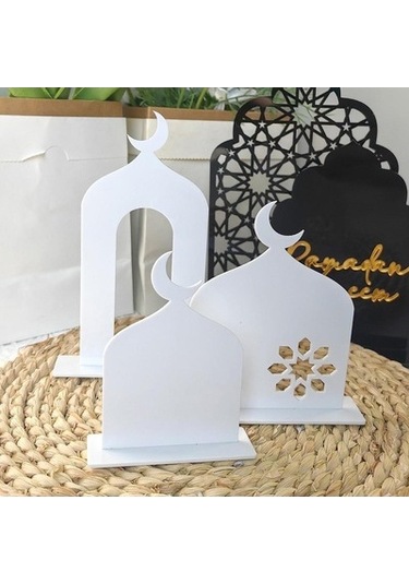 Lijinxu 3x Ramazan Masa İşareti Süsleme Hediyesi Oturma Beyaz
