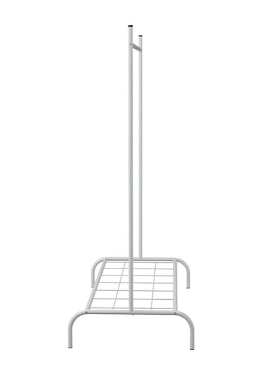 Dikdörtgen Beyaz Elbise Askılığı Konfeksiyonel Dekoratif Askı Dik Askılık Beyaz